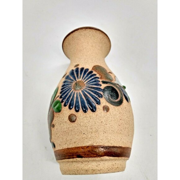 Vintage MEXICAN Tonala CLAY VASE Hand Painted 5 3/4 x 3 1/4" - Picture 8 of 10